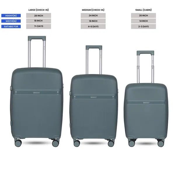 Polo_Class_2Pc_Set_Trolley_(20/28_inch)|_Polypropylene_Material_|_Trolley_Bag_with_360-Degree_Rotating_Wheels_-_D._Grey