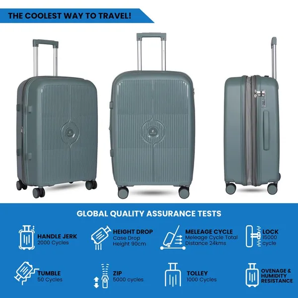 Polo_Class_2Pc_Set_Trolley_(20/28_inch)|_Polypropylene_Material_|_Trolley_Bag_with_360-Degree_Rotating_Wheels_-_Grey