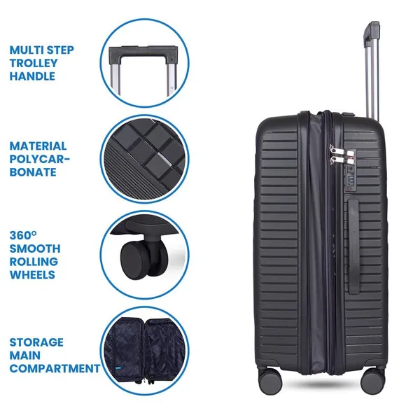 Polo_Class_2Pc_Set_Trolley_(20/28_inch)|_Polypropylene_Material_|_Trolley_Bag_with_360-Degree_Rotating_Wheels_-_Brown