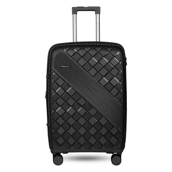 Polo_Class_2Pc_Set_Trolley_(20/28_inch)|_Polypropylene_Material_|_Trolley_Bag_with_360-Degree_Rotating_Wheels_-_Black