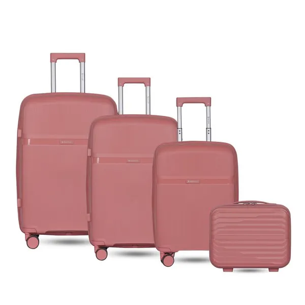 Polo_Class_3Pc_Set_Trolley_(20/24/28_inch)_with_Vanity_|_Polypropylene_Material_|_360-Degree_Rotating_Wheels_Rose_Gold