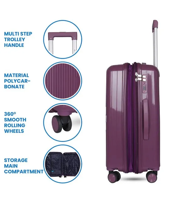 Polo_Class_2Pc_Set_Trolley_(20/24_inch)_with_Vanity_|_Polypropylene_Material_|_360-degree_Rotating_8_Wheels_|_Waterproof_&_Scratch_Resistant_-_Purple