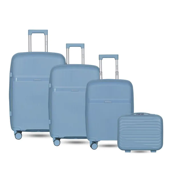 Polo_Class_3Pc_Set_Trolley_(20/24/28_inch)_with_Vanity_|_Polypropylene_Material_|_360-Degree_Rotating_Wheels_Grey