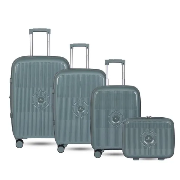 Polo_Class_3Pc_Set_Trolley_(20/24/28_inch)_with_Vanity_|_Polypropylene_Material_|_360-Degree_Rotating_Wheels_Grey
