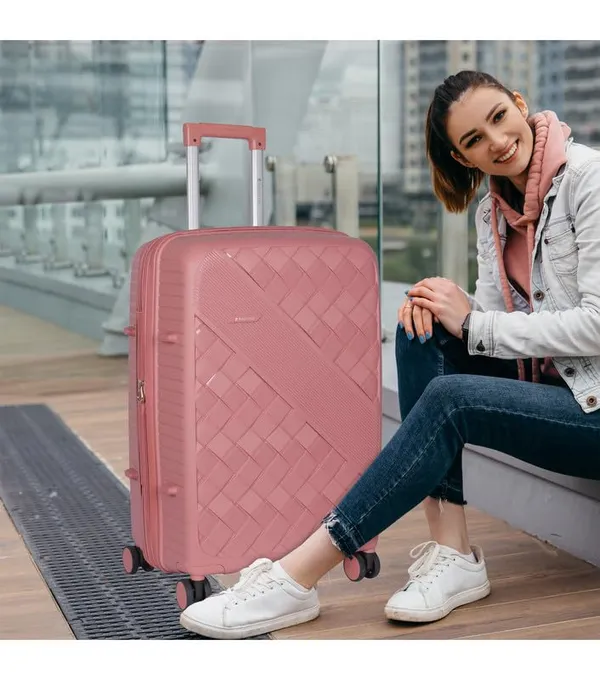 Polo_Class_2Pc_Set_Trolley_(24/28_inch)_with_Vanity_|_Polypropylene_Material_|_360-degree_Rotating_8_Wheels_|_Waterproof_&_Scratch_Resistant_-_Rose_Gold
