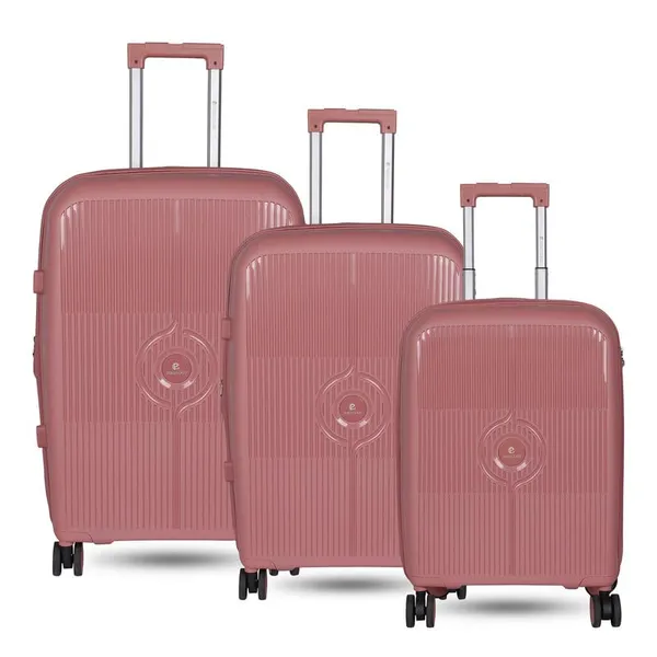 Polo_Class_3Pc_Set_Trolley_(20/24/28_inch)_with_Vanity_|_Polypropylene_Material_|_360-Degree_Rotating_Wheels_Rose_Gold