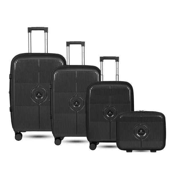Polo_Class_3Pc_Set_Trolley_(20/24/28_inch)_with_Vanity_|_Polypropylene_Material_|_360-Degree_Rotating_Wheels_Black