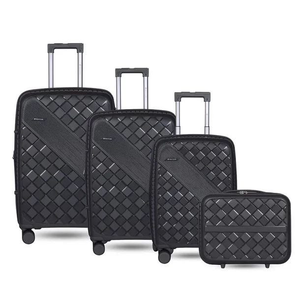 Polo_Class_3Pc_Set_Trolley_(20/24/28_inch)_with_Vanity_|_Polypropylene_Material_|_360-Degree_Rotating_Wheels_Brown