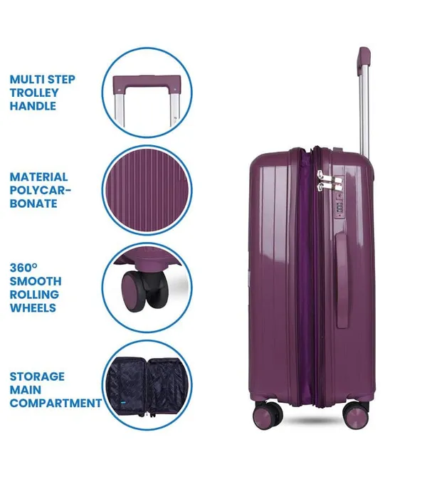Polo_Class_24inch_Trolley_Bag_with_Vanity_Polypropylene_Material_|_360-degree_Rotating_8_Wheels_|_Waterproof_&_Scratch_Resistant_Purple