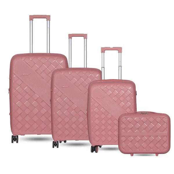 Polo_Class_3Pc_Set_Trolley_(20/24/28_inch)_with_Vanity_|_Polypropylene_Material_|_360-Degree_Rotating_Wheels_Rose_Gold