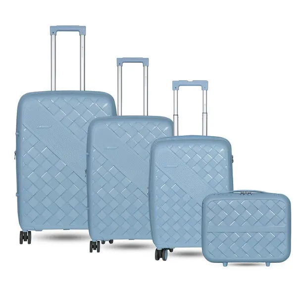 Polo_Class_3Pc_Set_Trolley_(20/24/28_inch)_with_Vanity_|_Polypropylene_Material_|_360-Degree_Rotating_Wheels_L.Grey
