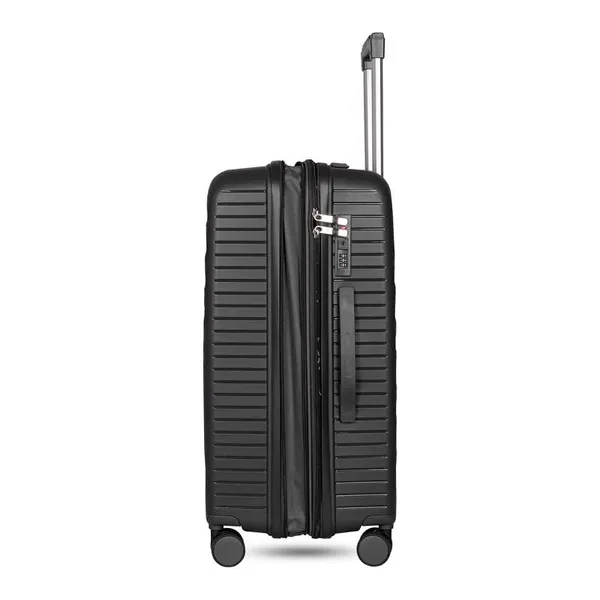 Polo_Class_3Pc_Set_Trolley_(20/24/28_inch)_with_Vanity_|_Polypropylene_Material_|_360-Degree_Rotating_Wheels_Black