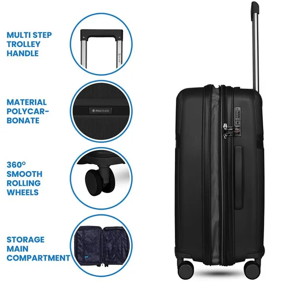 Polo_Class_Set_of_3_Trolley_Bags_(20/24/28_inches)_|_Polypropylene_Material_|_360-degree_Rotating_8_Wheels_|_Waterproof_&_Scratch_Resistant_-_Black