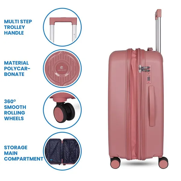 Polo_Class_3-Piece_Trolley_Bag_Set_(20/24/28_inches)_|_Polypropylene_Build_|_8-Wheel_360�_Rotation_|_Waterproof_&_Scratch-Resistant_-_Rose_Gold