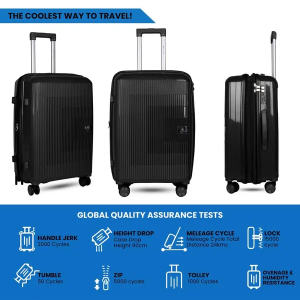 Polo_Class_2Pc_Set_Trolley_(20/24_inch)_|_Polypropylene_Material_|_Trolley_Bag_with_360-Degree_Rotating_Wheels_-_Black