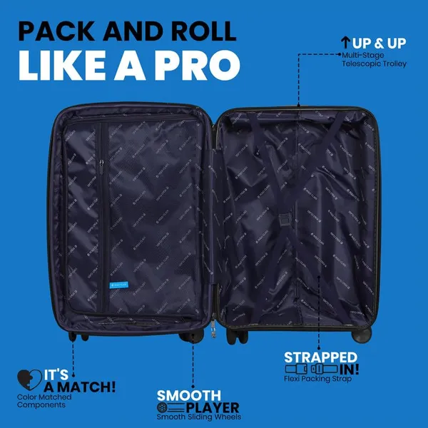 Polo_Class_2Pc_Set_Trolley_(20/24_inch)_|_Polypropylene_Material_|_Trolley_Bag_with_360-Degree_Rotating_Wheels_-_Black