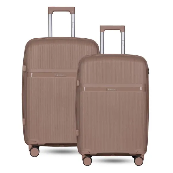 Polo_Class_2Pc_Set_Trolley_(20/24_inch)_|_Polypropylene_Material_|_Trolley_Bag_with_360-Degree_Rotating_Wheels_-_Beige
