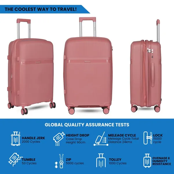 Polo_Class_2Pc_Set_Trolley_(20/24_inch)_|_Polypropylene_Material_|_Trolley_Bag_with_360-Degree_Rotating_Wheels_-_Rose_Gold