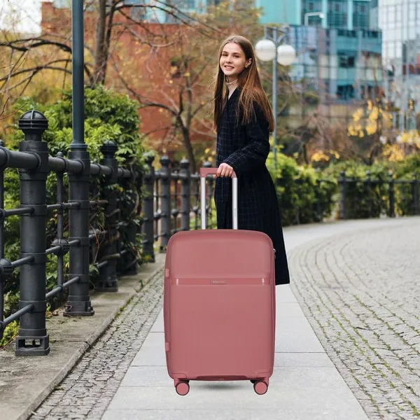 Polo_Class_2Pc_Set_Trolley_(20/24_inch)_|_Polypropylene_Material_|_Trolley_Bag_with_360-Degree_Rotating_Wheels_-_Rose_Gold