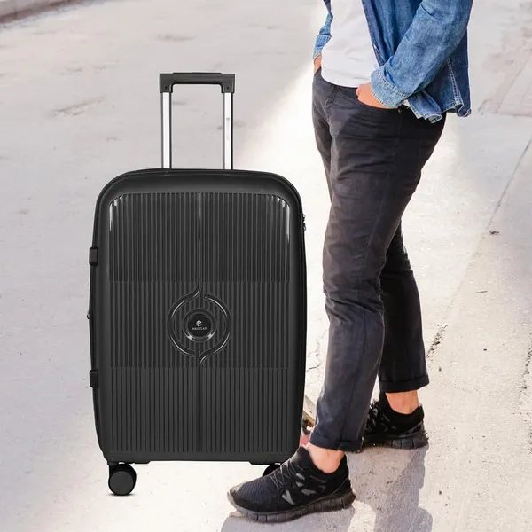 Polo_Class_2Pc_Set_Trolley_(20/24_inch)_|_Polypropylene_Material_|_Trolley_Bag_with_360-Degree_Rotating_Wheels_-_Black