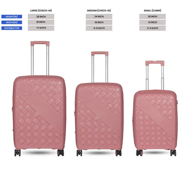 Polo_Class_2Pc_Set_Trolley_(20/24_inch)_|_Polypropylene_Material_|_Trolley_Bag_with_360-Degree_Rotating_Wheels_-_Rose_Gold