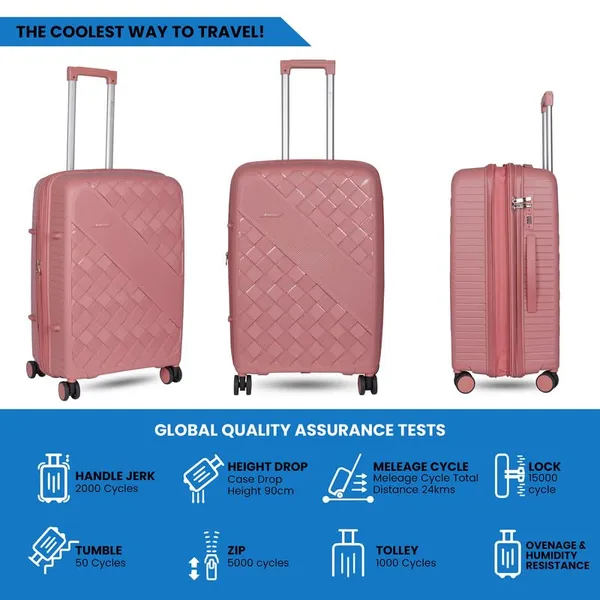 Polo_Class_2Pc_Set_Trolley_(20/24_inch)_|_Polypropylene_Material_|_Trolley_Bag_with_360-Degree_Rotating_Wheels_-_Rose_Gold