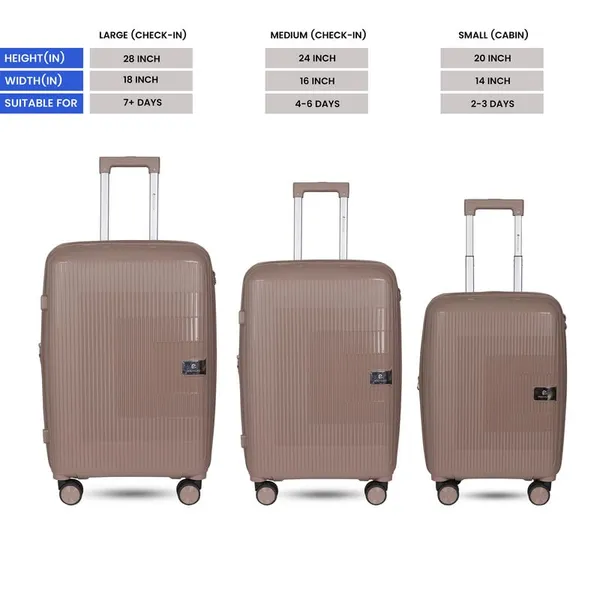 Polo_Class_2Pc_Set_Trolley_(24/28_inch)|_Polypropylene_Material_|_Trolley_Bag_with_360-Degree_Rotating_Wheels_-_Beige