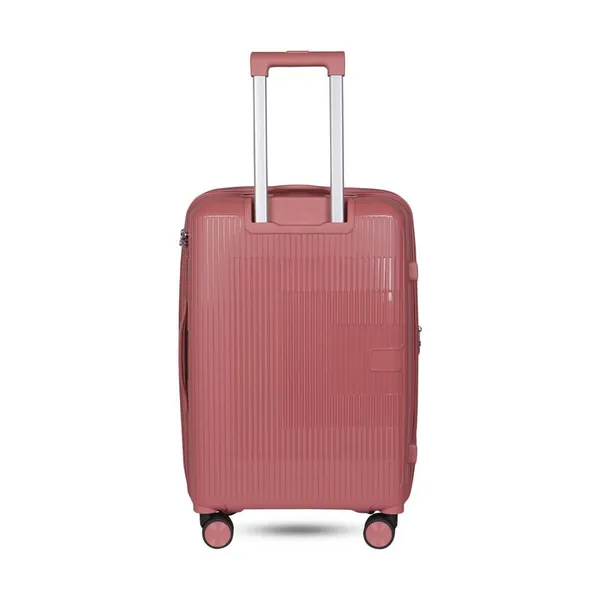 Polo_Class_2Pc_Set_Trolley_(24/28_inch)|_Polypropylene_Material_|_Trolley_Bag_with_360-Degree_Rotating_Wheels_-_Rose_Gold