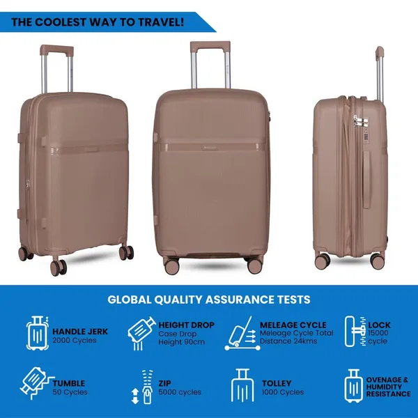 Polo_Class_2Pc_Set_Trolley_(24/28_inch)|_Polypropylene_Material_|_Trolley_Bag_with_360-Degree_Rotating_Wheels_-_Beige
