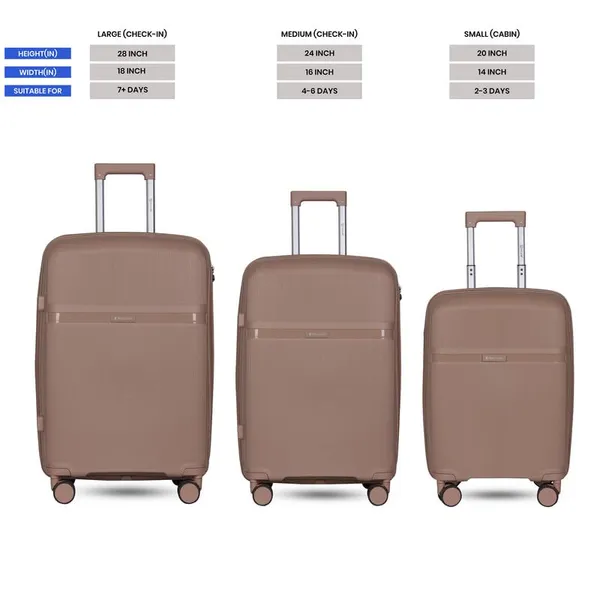 Polo_Class_2Pc_Set_Trolley_(24/28_inch)|_Polypropylene_Material_|_Trolley_Bag_with_360-Degree_Rotating_Wheels_-_Beige