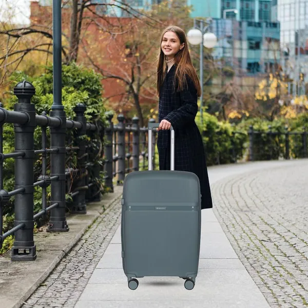 Polo_Class_2Pc_Set_Trolley_(24/28_inch)|_Polypropylene_Material_|_Trolley_Bag_with_360-Degree_Rotating_Wheels_-_D._Grey