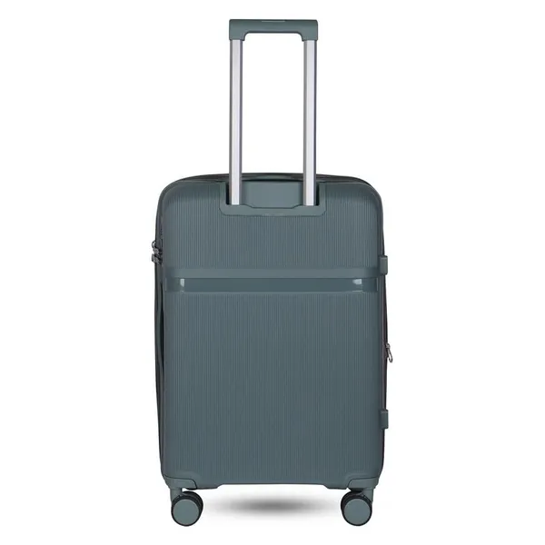 Polo_Class_2Pc_Set_Trolley_(24/28_inch)|_Polypropylene_Material_|_Trolley_Bag_with_360-Degree_Rotating_Wheels_-_D._Grey