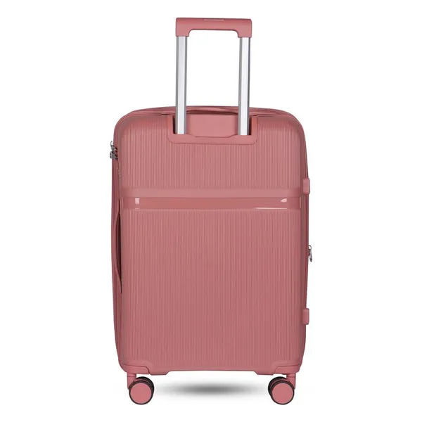 Polo_Class_2Pc_Set_Trolley_(24/28_inch)|_Polypropylene_Material_|_Trolley_Bag_with_360-Degree_Rotating_Wheels_-_Rose_Gold