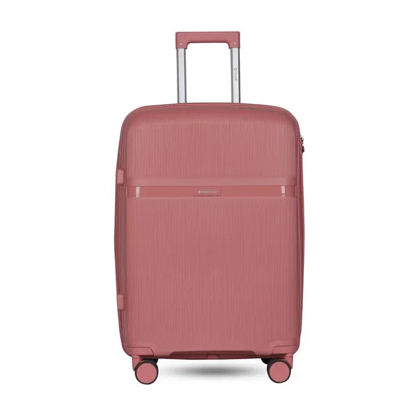 Polo_Class_2Pc_Set_Trolley_(24/28_inch)|_Polypropylene_Material_|_Trolley_Bag_with_360-Degree_Rotating_Wheels_-_Rose_Gold