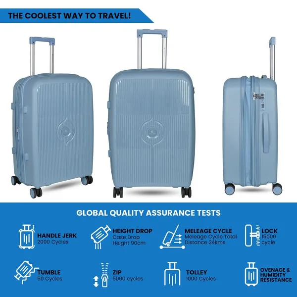 Polo_Class_2Pc_Set_Trolley_(24/28_inch)|_Polypropylene_Material_|_Trolley_Bag_with_360-Degree_Rotating_Wheels_-_Grey