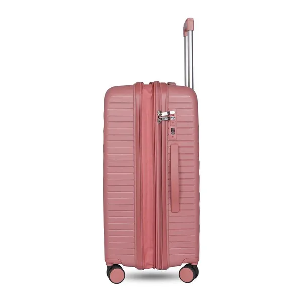 Polo_Class_2Pc_Set_Trolley_(24/28_inch)|_Polypropylene_Material_|_Trolley_Bag_with_360-Degree_Rotating_Wheels_-_Rose_Gold