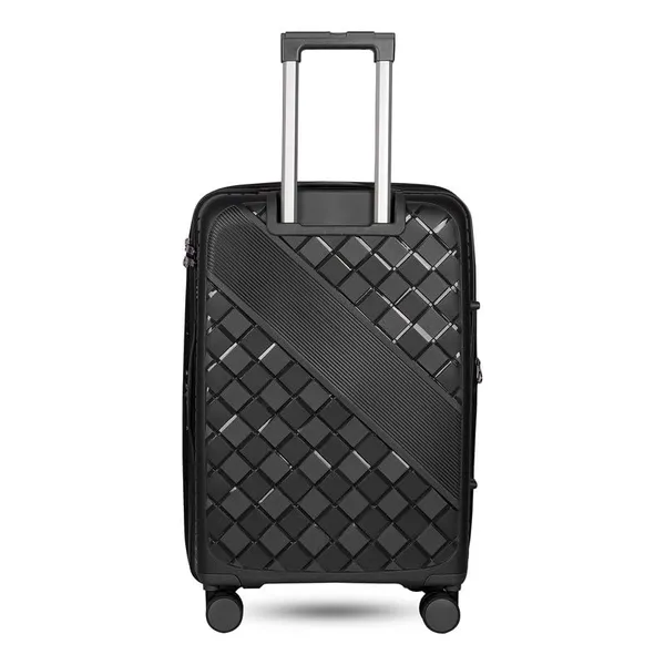 Polo_Class_2Pc_Set_Trolley_(24/28_inch)|_Polypropylene_Material_|_Trolley_Bag_with_360-Degree_Rotating_Wheels_-_Black