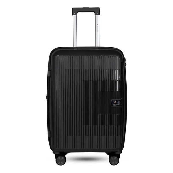 Polo_Class_2Pc_Set_Trolley_(20/28_inch)|_Polypropylene_Material_|_Trolley_Bag_with_360-Degree_Rotating_Wheels_-_Black