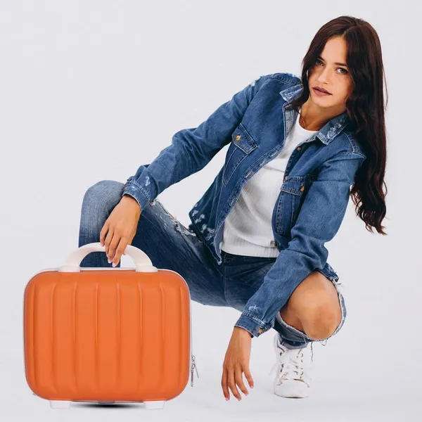 Polo_Class_Vanity_case/Makeup_Box_|_Lightweight_and_Durable|_Waterproof_case_-Orange