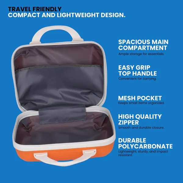 Polo_Class_Vanity_case/Makeup_Box_|_Lightweight_and_Durable|_Waterproof_case_-Orange