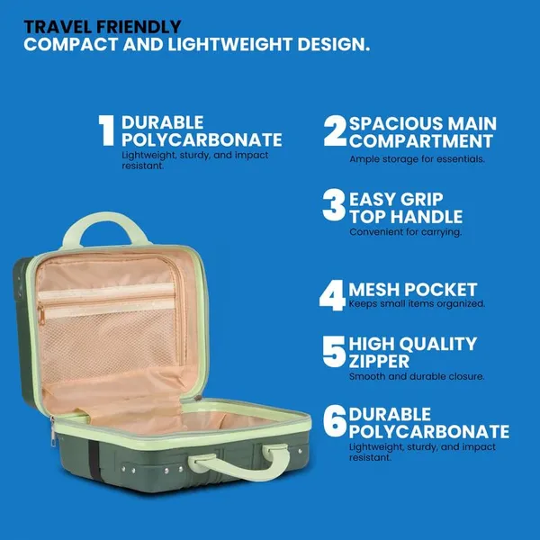 Polo_Class_Vanity_case/Makeup_Box_|_Lightweight_and_Durable|_Waterproof_case_-_Green
