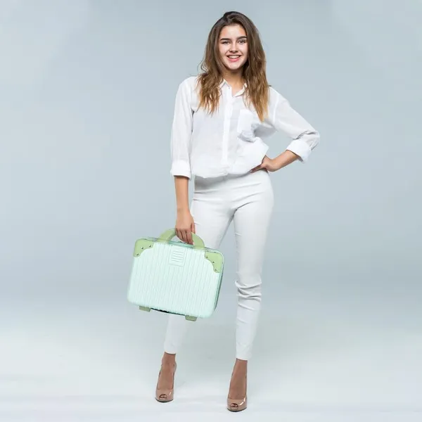 Polo_Class_Vanity_case/Makeup_Box_|_Lightweight_and_Durable|_Waterproof_case_-_Light_Green