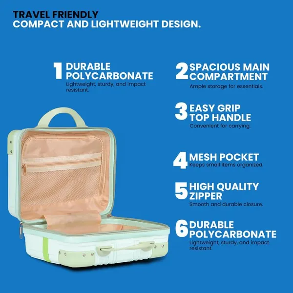 Polo_Class_Vanity_case/Makeup_Box_|_Lightweight_and_Durable|_Waterproof_case_-_Light_Green