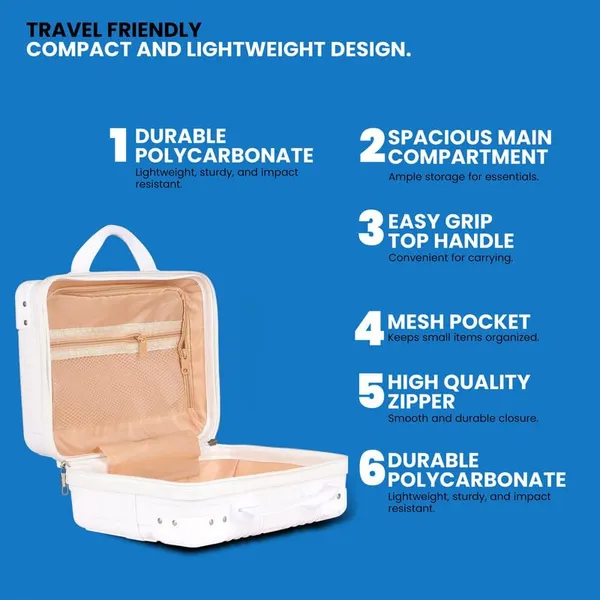 Polo_Class_Vanity_case/Makeup_Box_|_Lightweight_and_Durable|_Waterproof_case_-_White