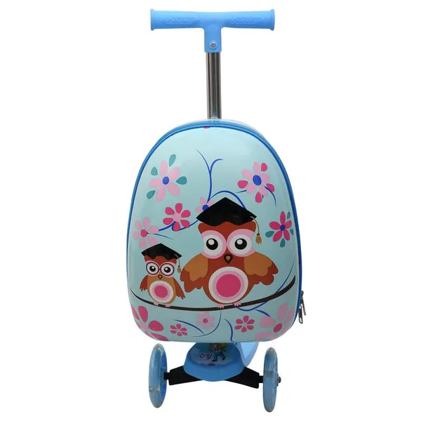 Sky_Blue_Junior_2_In_1_Trolley_Bag_With_Skaters_For_Kids