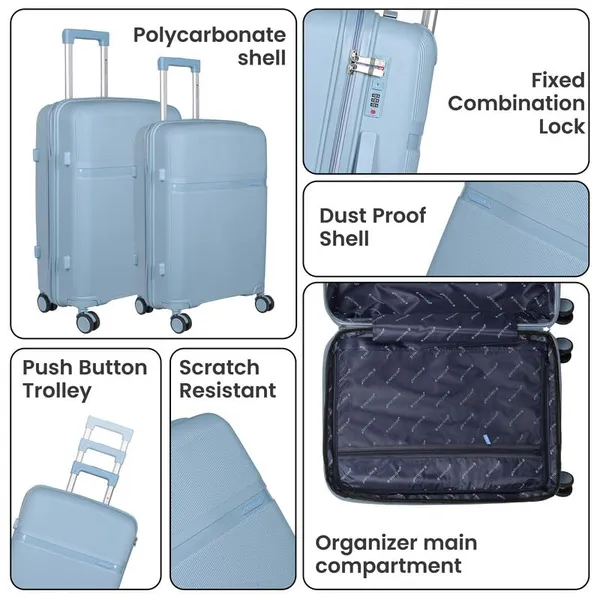Polo_Class_3Pc_Set_Trolley_(20/24/28_inch)_|_Polypropylene|_Polypropylene_360�_spinner_wheels_�_smooth_movement_in_any_direction_|_Waterproof_&_Scratch_Resistant