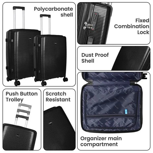 Polo_Class_3Pc_Set_Trolley_(20/24/28_inch)_|_Polypropylene|_Polypropylene_360�_spinner_wheels_�_smooth_movement_in_any_direction_|_Waterproof_&_Scratch_Resistant