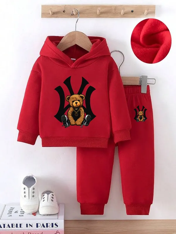 Panda_Printed_Red_Color_Hood_T-shirt_and_bottom_set_For_Baby_Girls_&_Boys