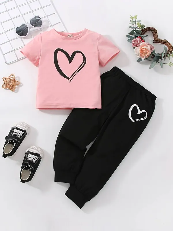 Love_Printed_Pink_Color_T-shirt_and_bottom_set_for_Boy_and_Girls