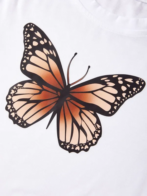 Butterfly_Printed_White_Color_T-shirt_and_Baby_Pink_bottom_set_For_Baby_Girl_&_Boy